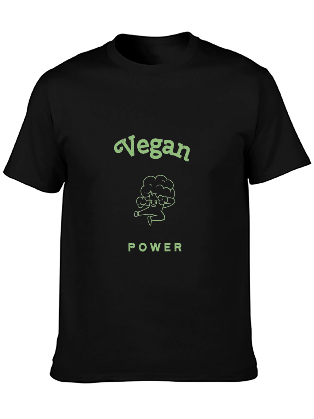 Vegan Power Graphic Tee - Broccoli Design