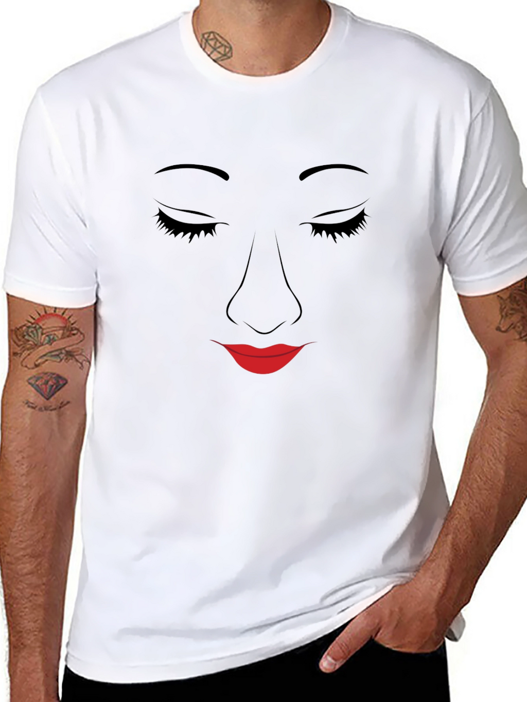 Minimalist Face T-Shirt - Black Graphic Tee