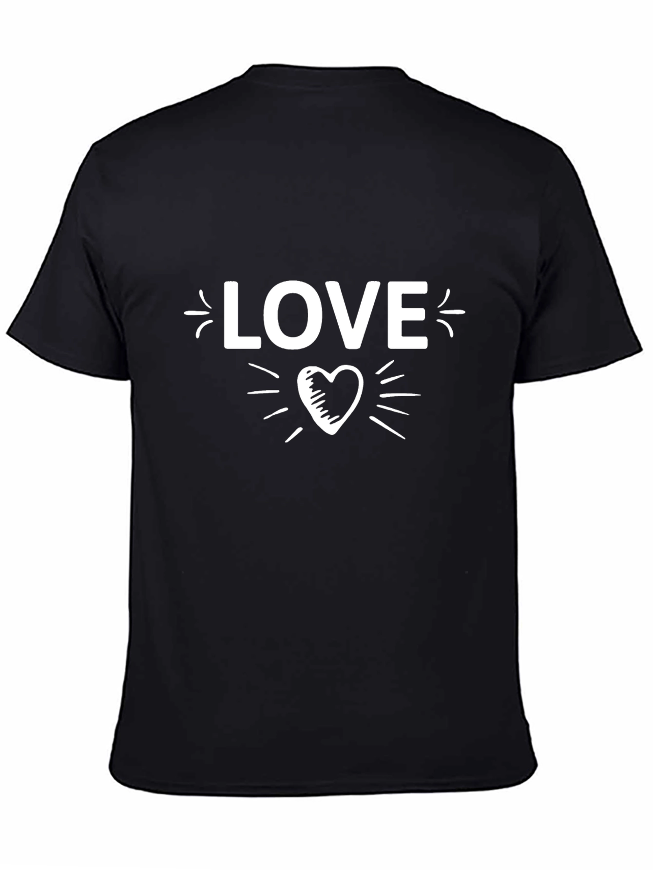 Love Heart Graphic T-Shirt - Stylish Black Tee