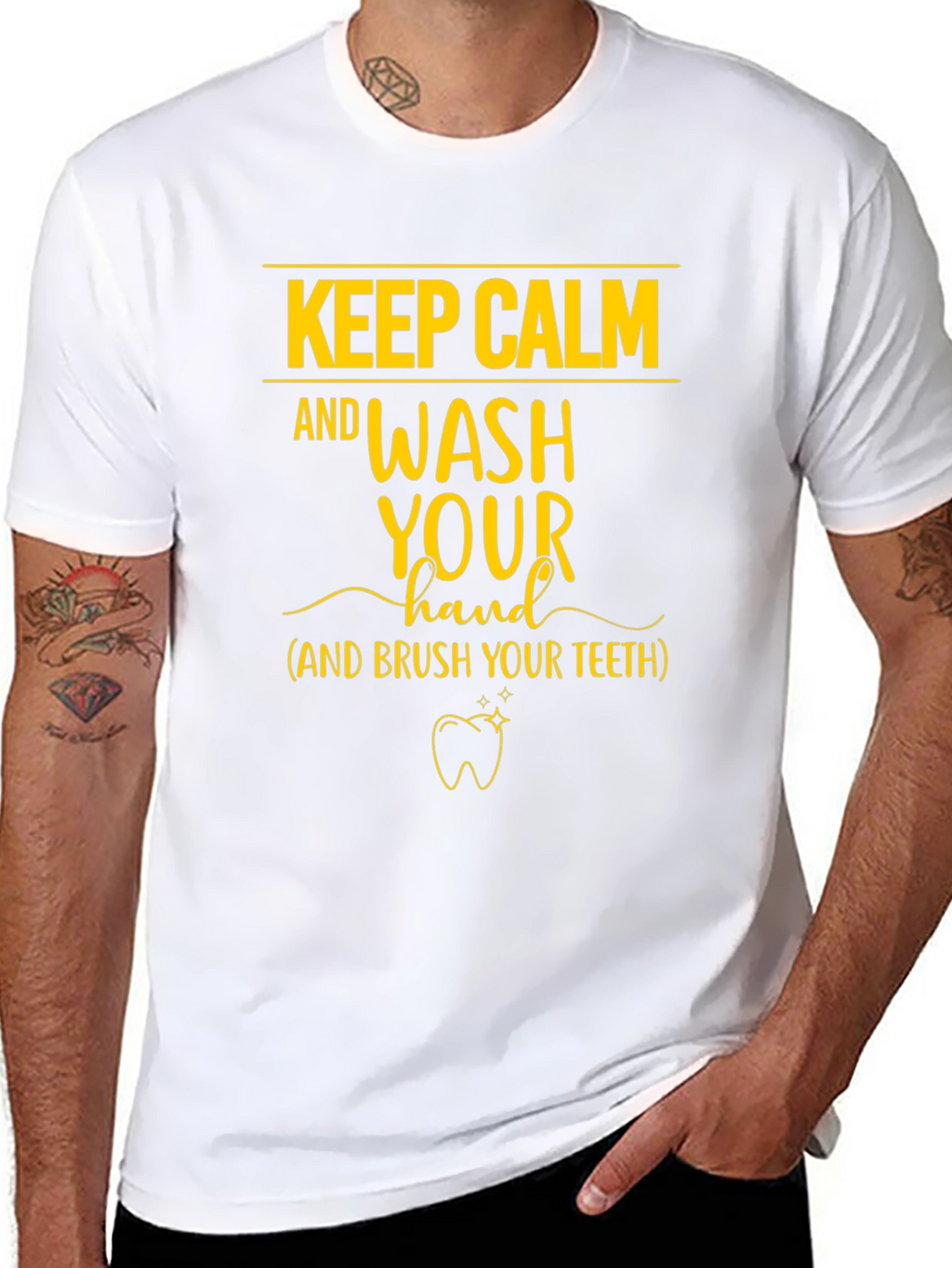 Keep Calm Wash Hand Brush Teeth T-Shirt
