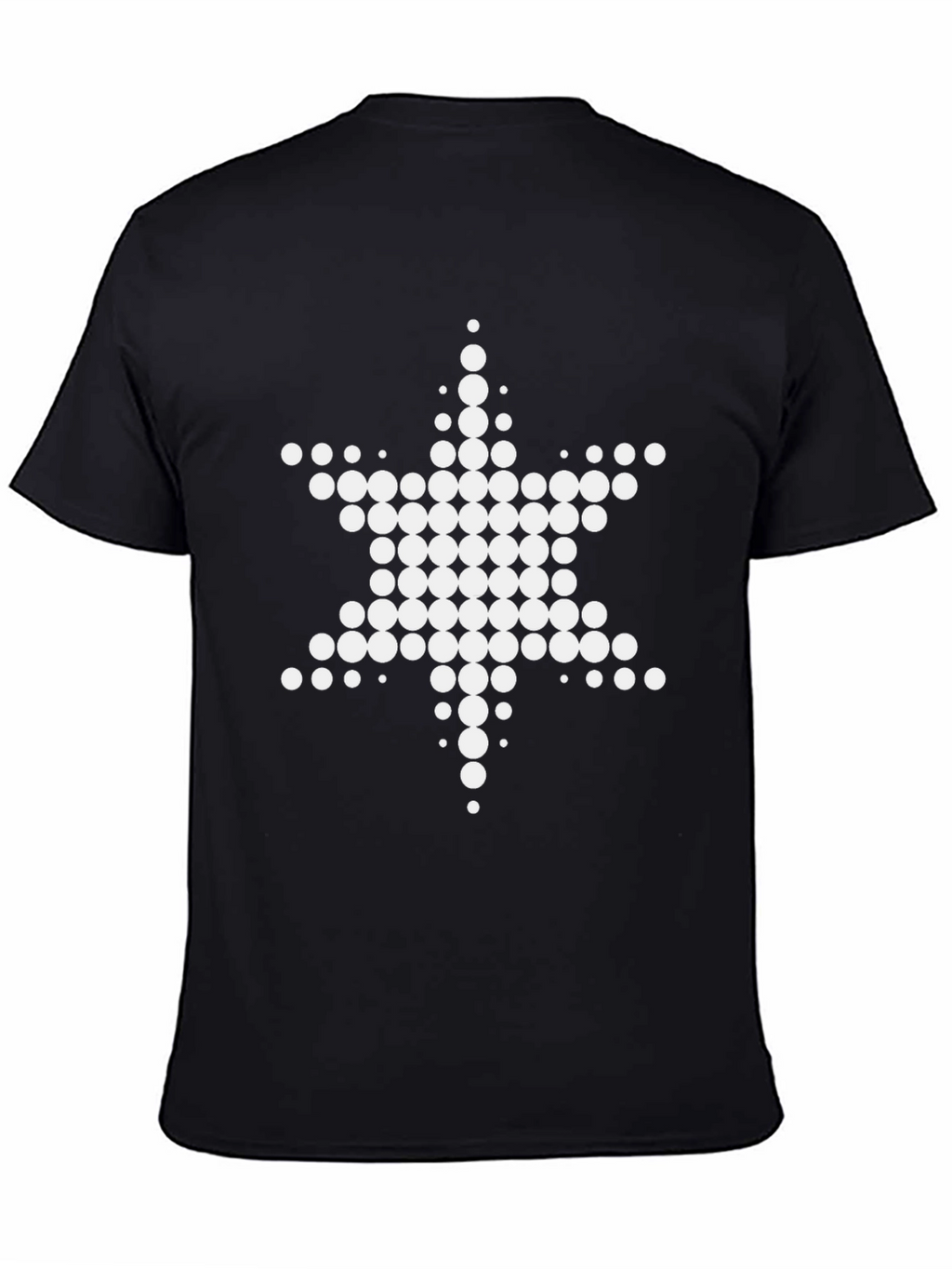 Geometric Star Dot Graphic Black T-Shirt