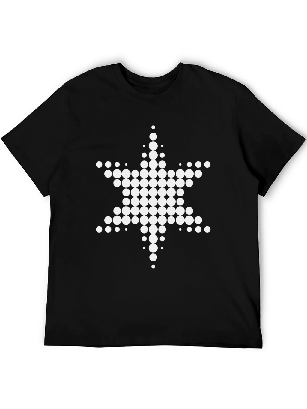 Geometric Star Dot Graphic Black T-Shirt