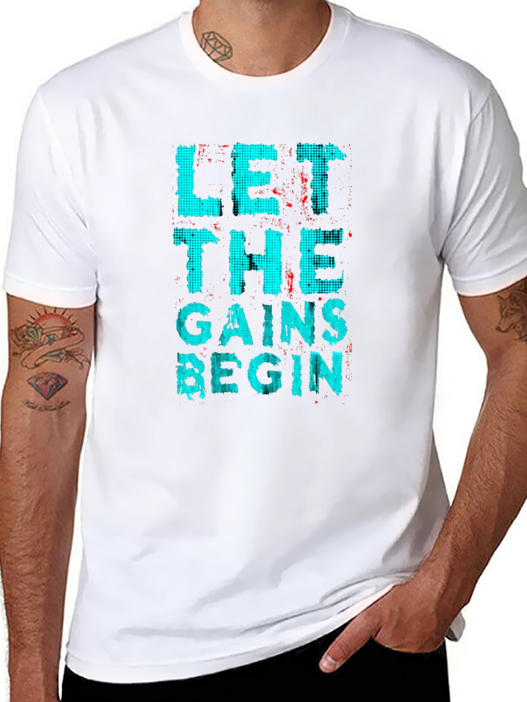 Let The Gains Begin Black Graphic T-Shirt