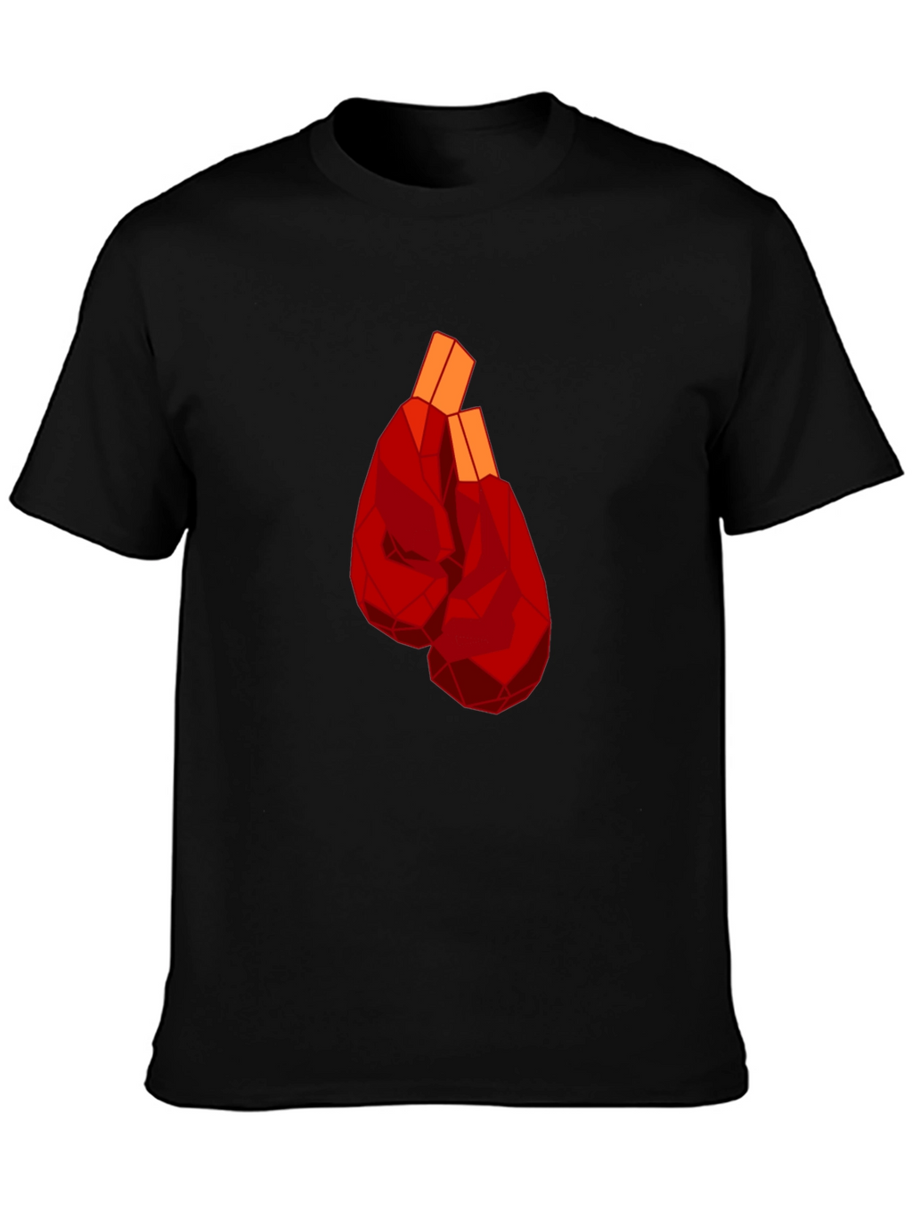 Geometric Boxing Gloves Graphic Tee - Black