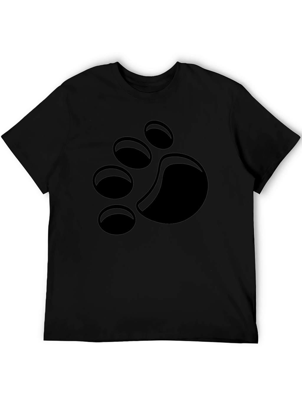 Black T-Shirt with Paw Print Design
