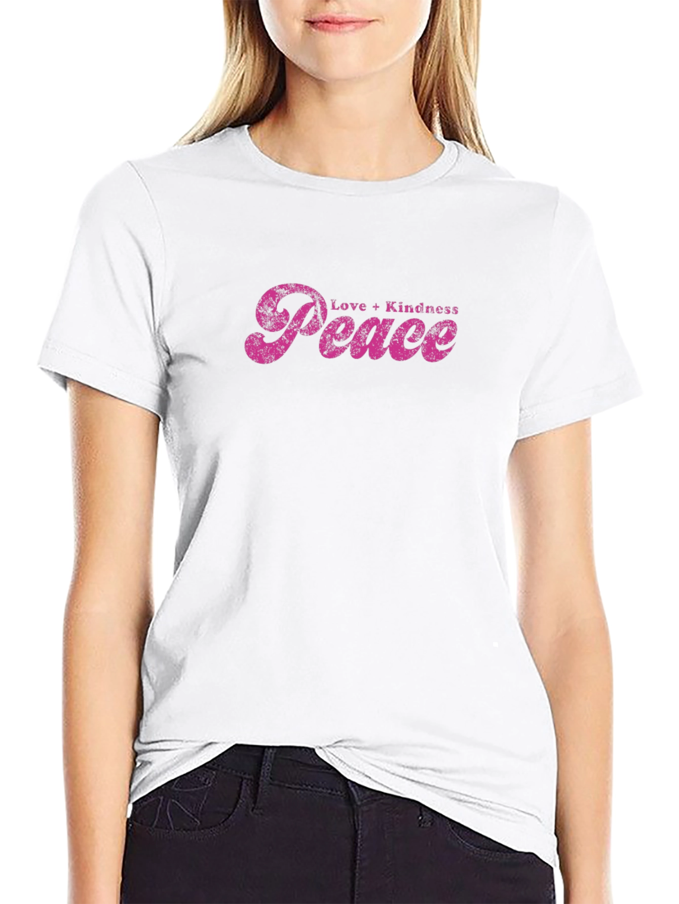 Love Kindness Peace Graphic Tee - Black