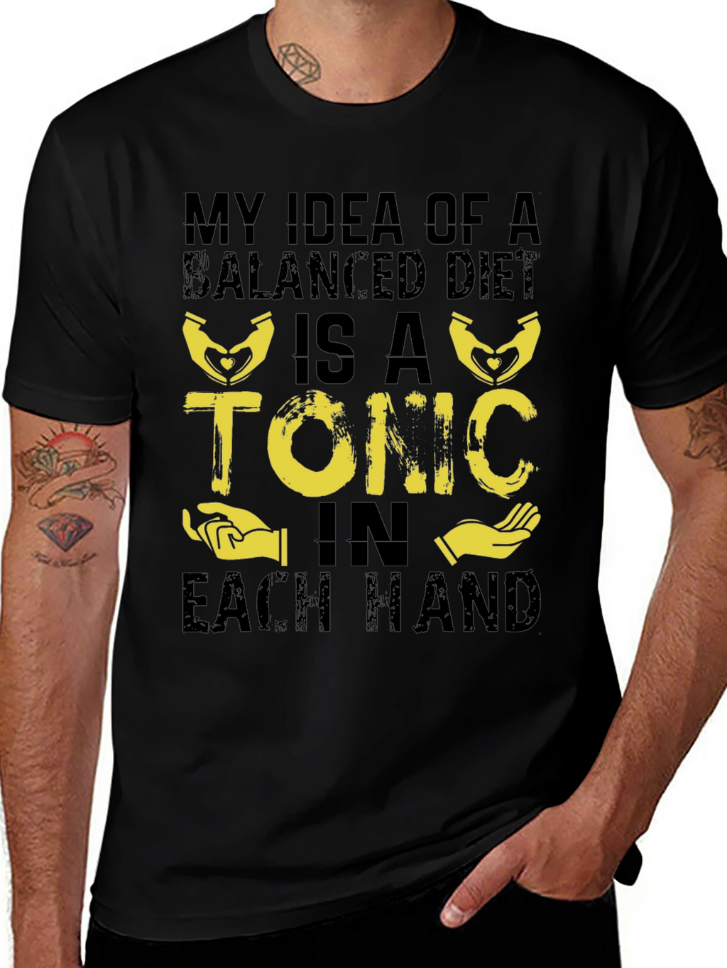 Balanced Diet Tonic T-Shirt Funny Humor Graphic Tee