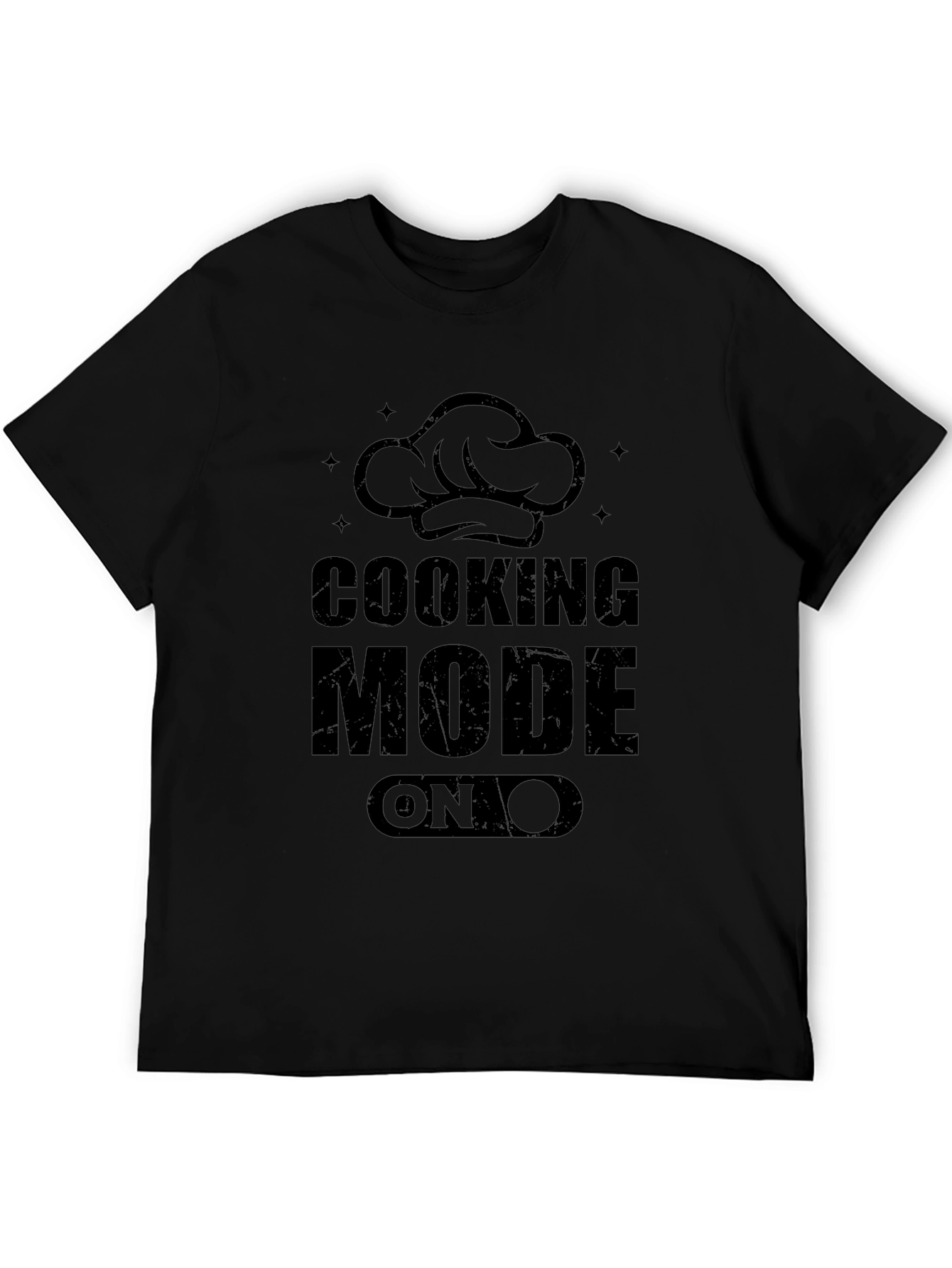 Cooking Mode ON Black Graphic T-Shirt