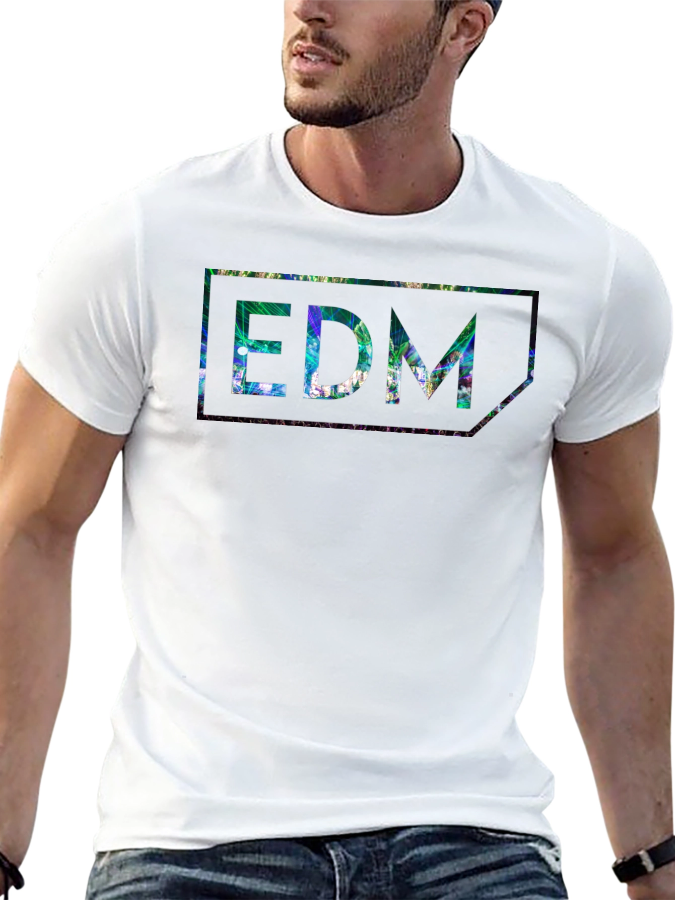 EDM Patterned Black T-Shirt