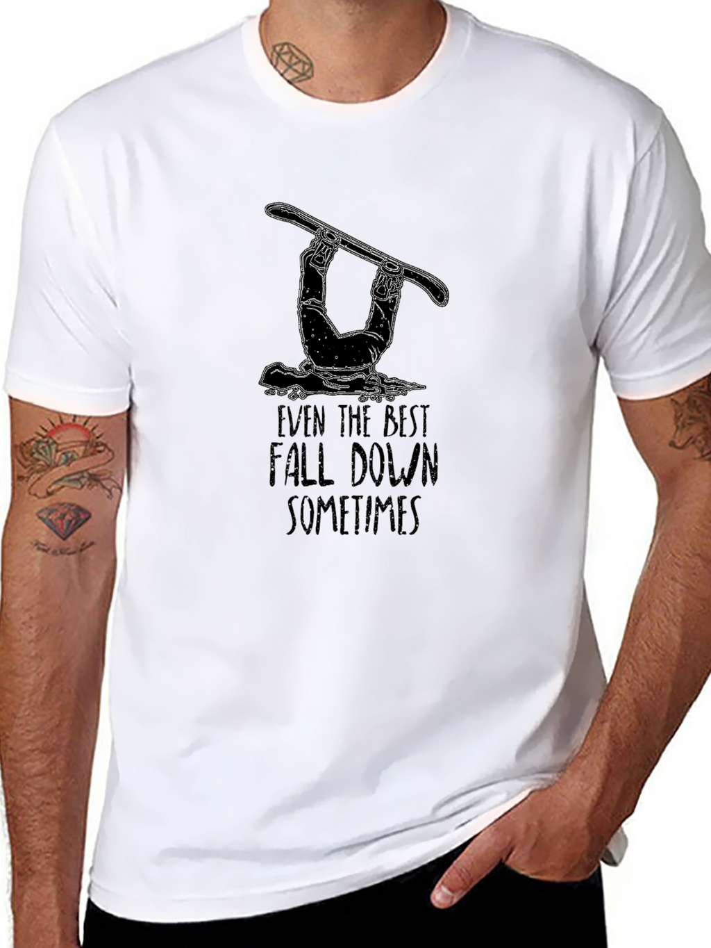 Even The Best Fall Down Sometimes Black T-Shirt