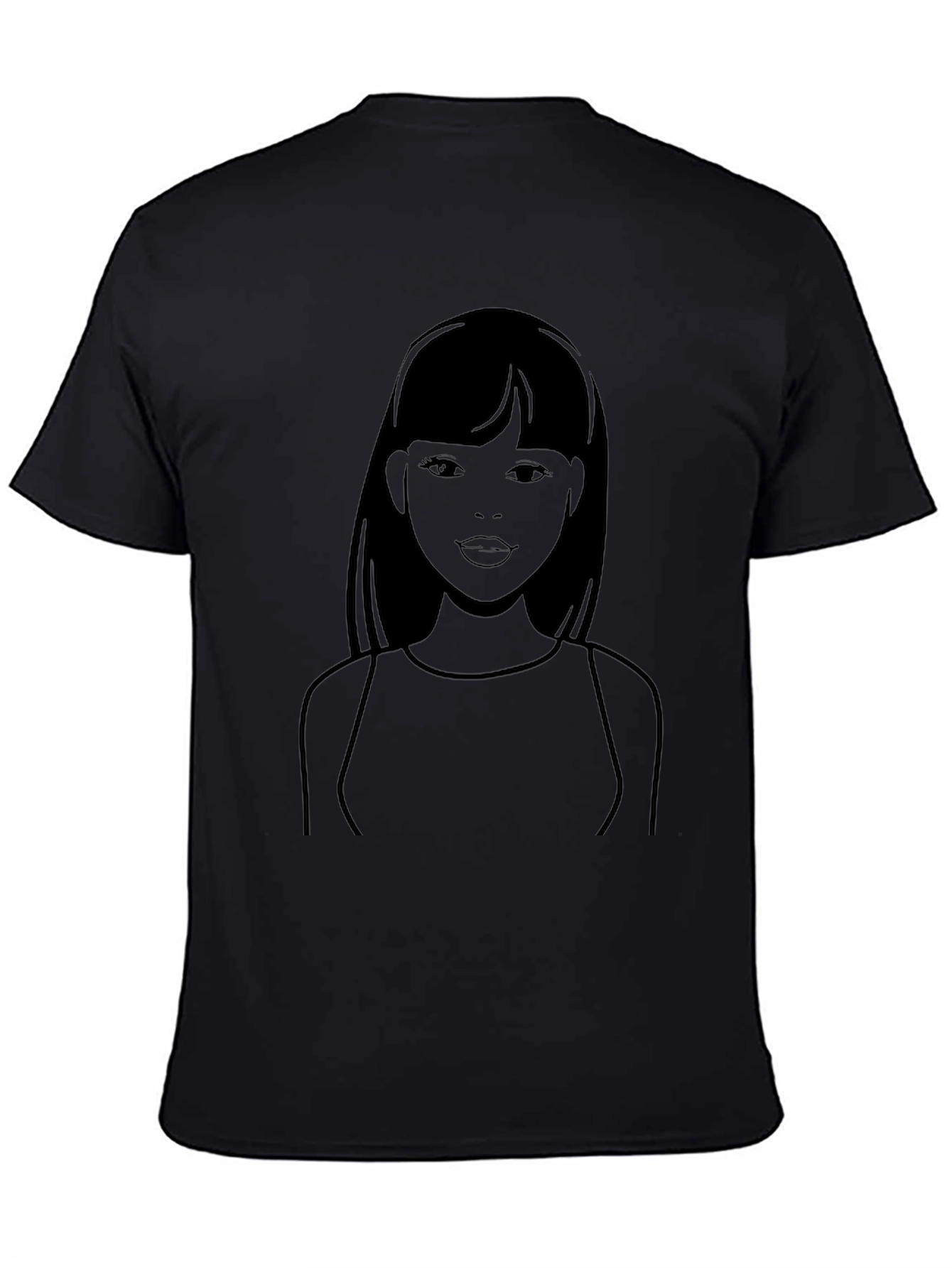 Stylish Black T-Shirt with Woman Graphic