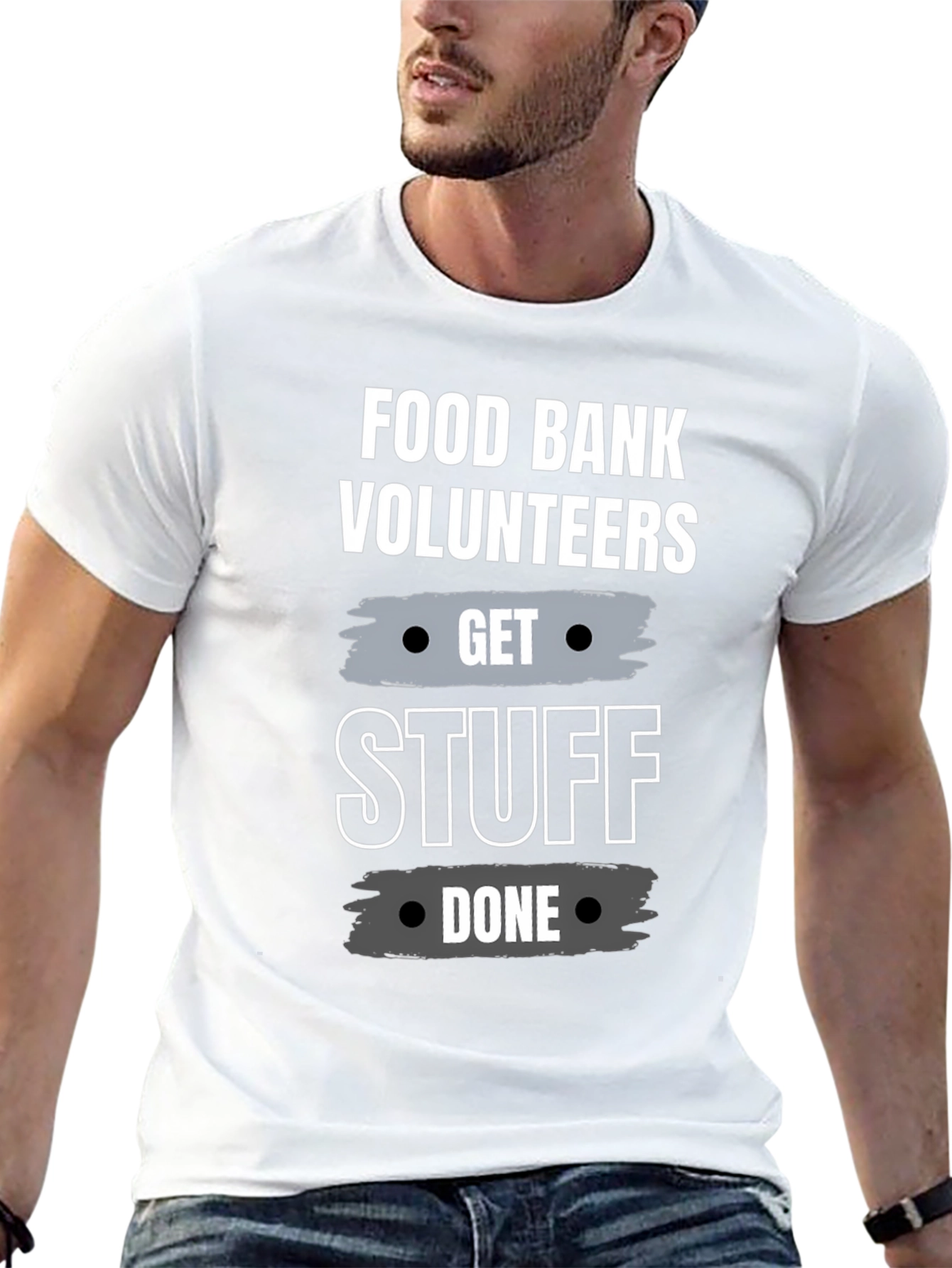 Food Bank Volunteer Get Stuff Done Black T-Shirt