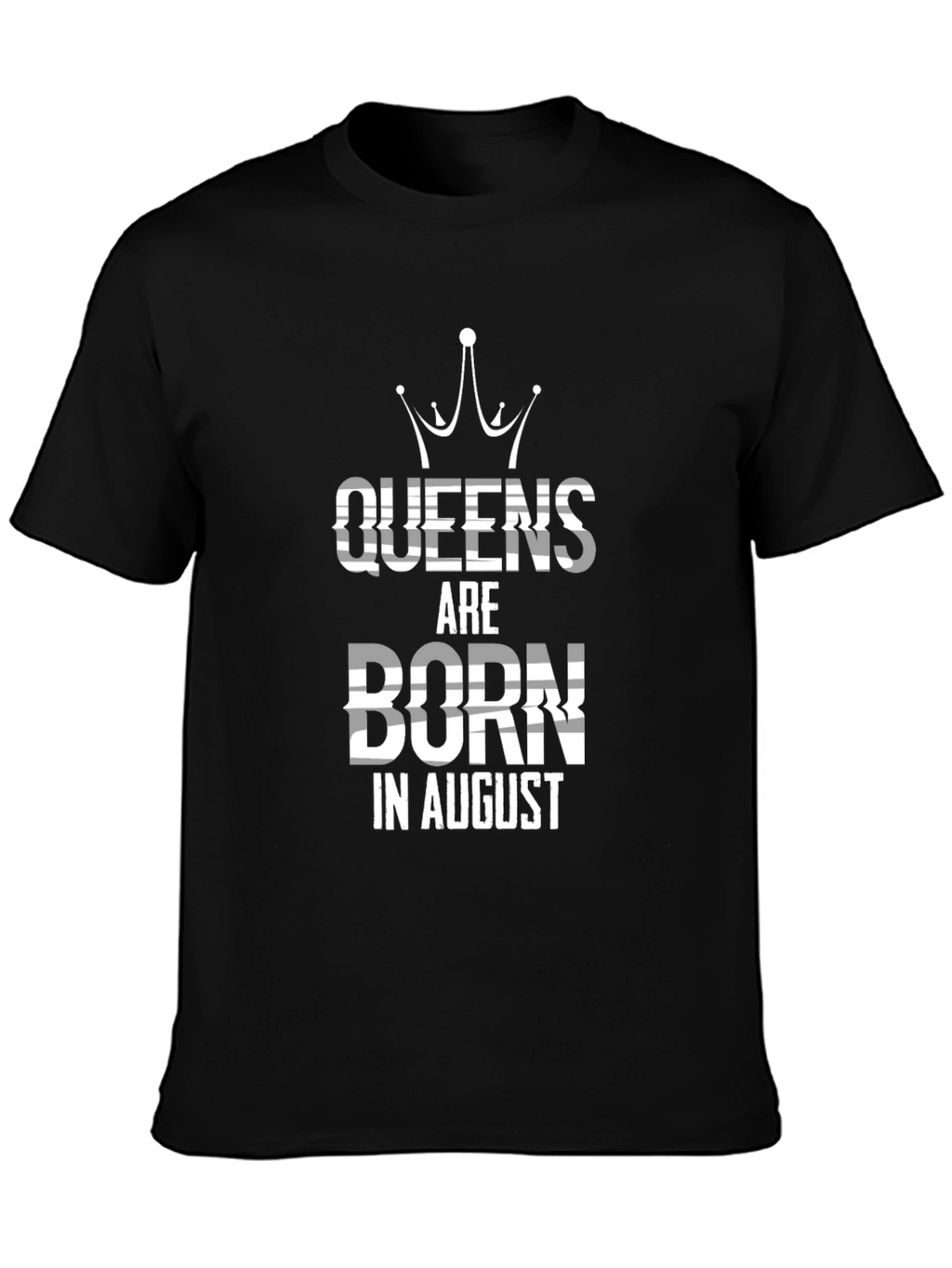 Queens Born in August Black T-Shirt
