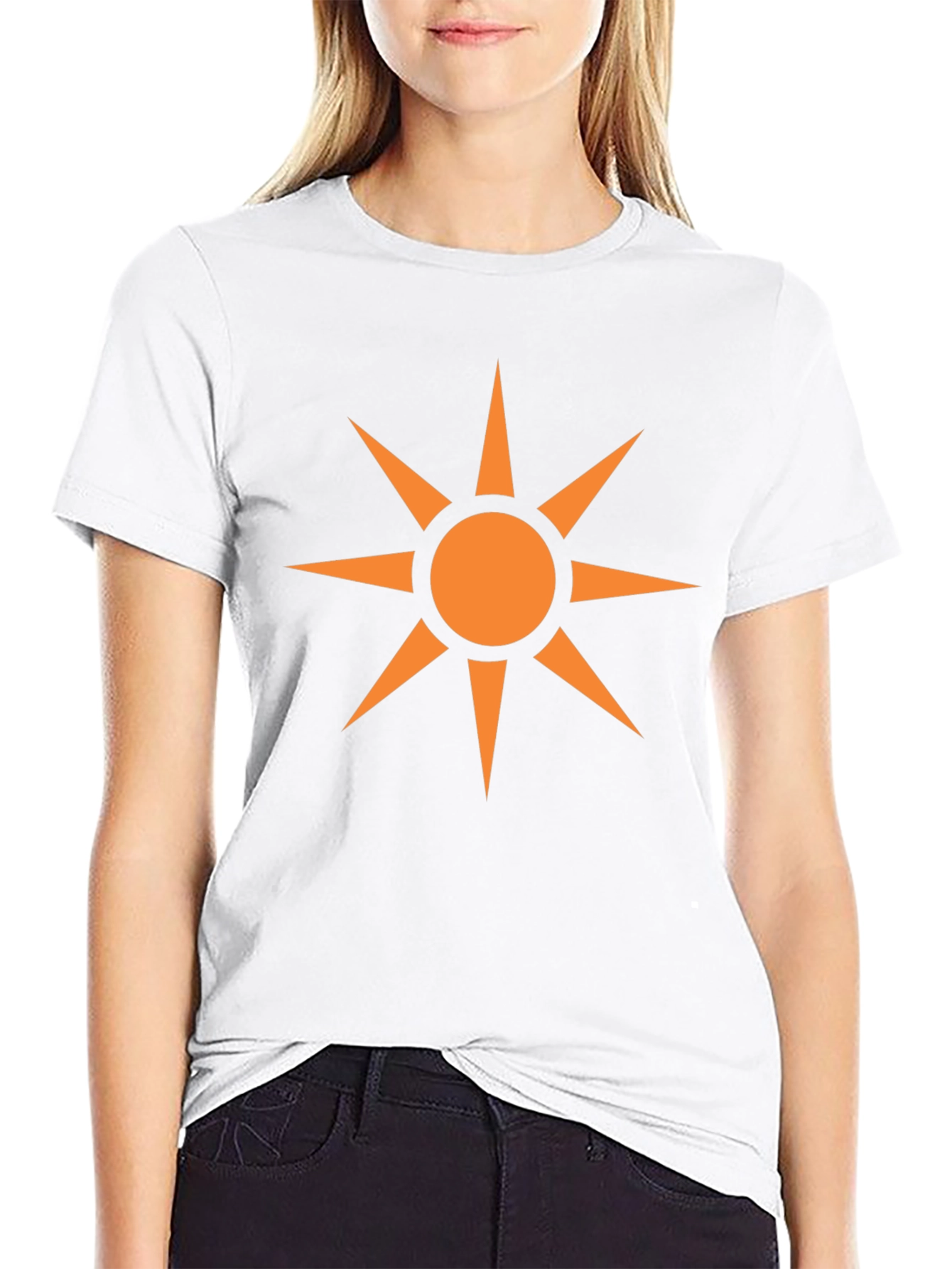 Geometric Sun Graphic Black T-Shirt