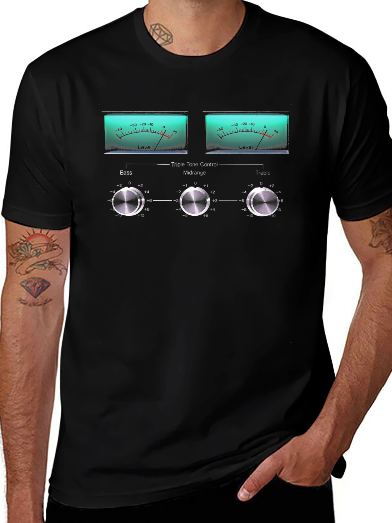 Retro Audio Equalizer Graphic T-Shirt