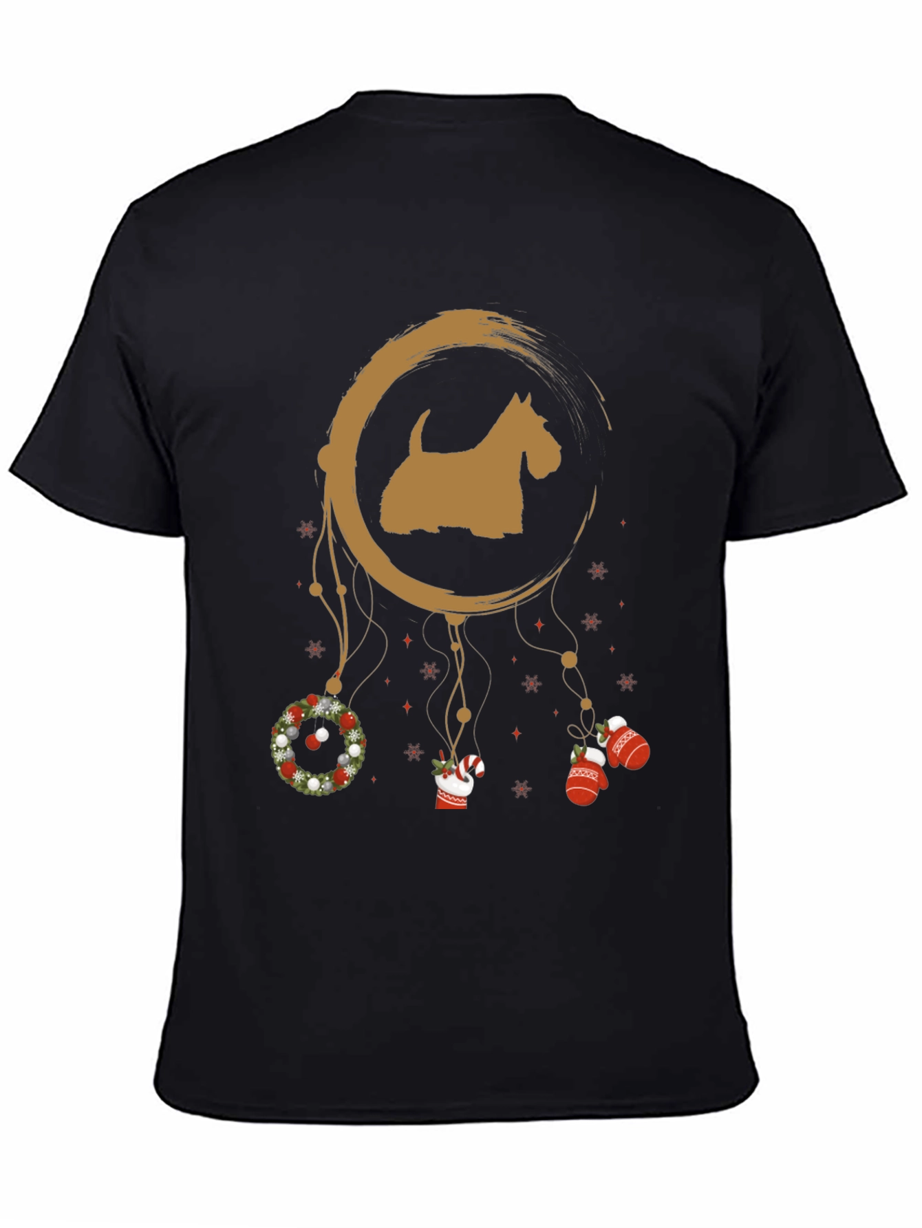 Festive Scottie Dog Christmas T-Shirt