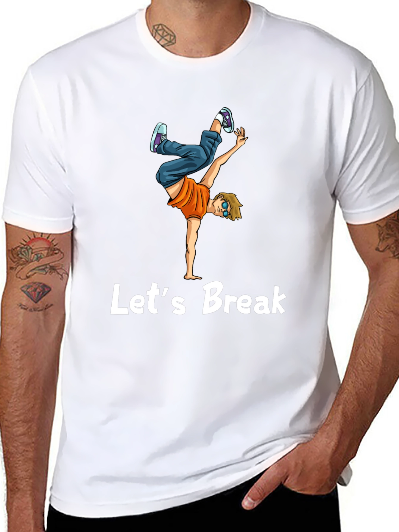 Lets Break Dance T-Shirt Black Tee