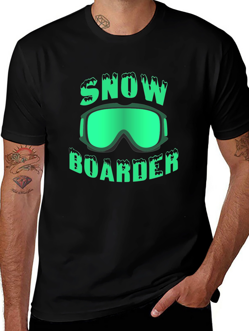 Snowboarder Graphic T-Shirt - Black