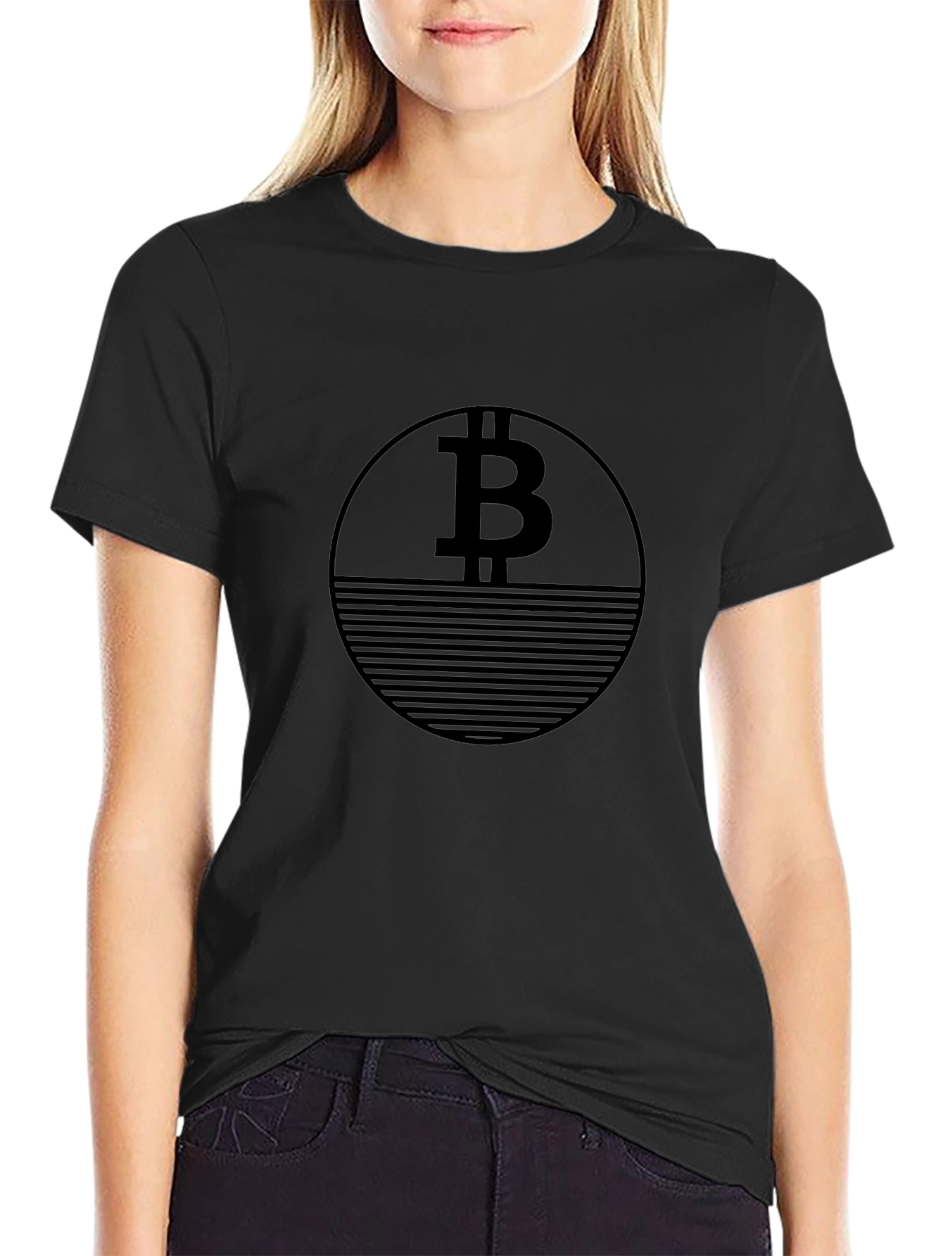 Bitcoin Black T-Shirt Crypto Currency Design