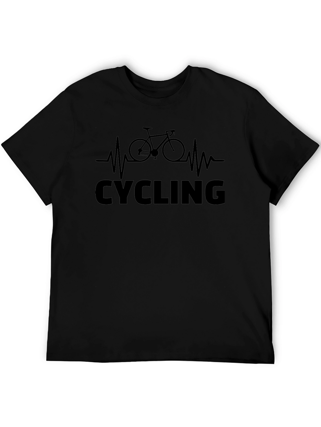 Cycling Heartbeat Graphic Tee - Black