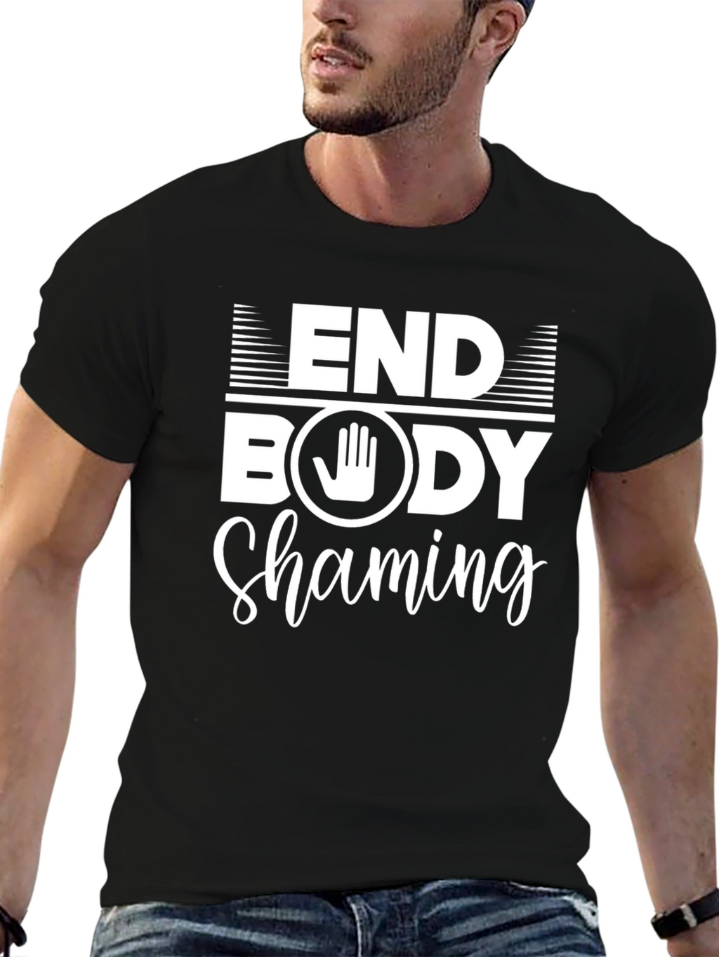 End Body Shaming Black Graphic T-Shirt