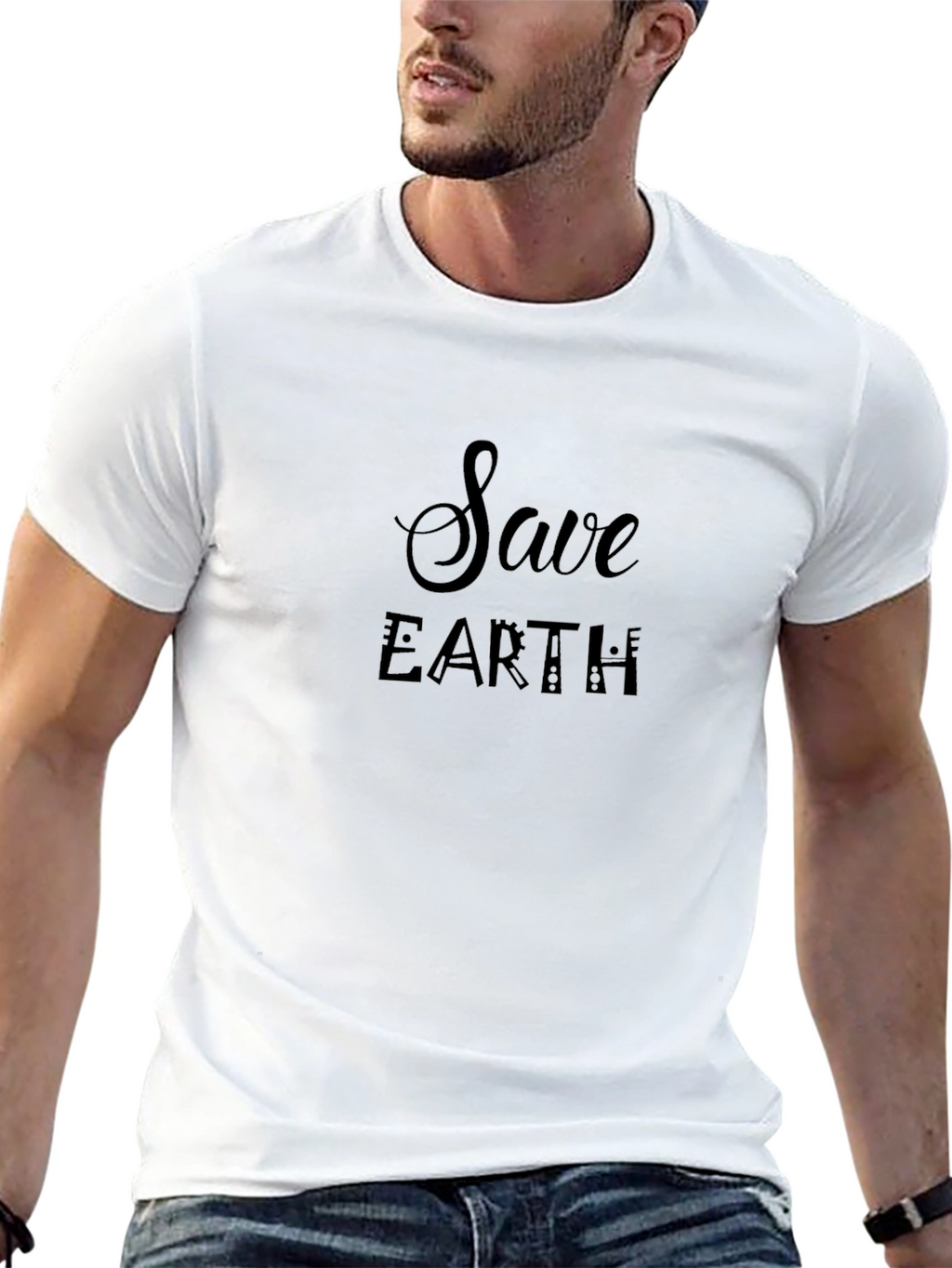 Save Earth Black Graphic Tee