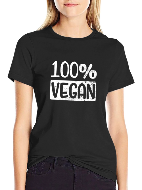 100% Vegan Graphic Tee - Black