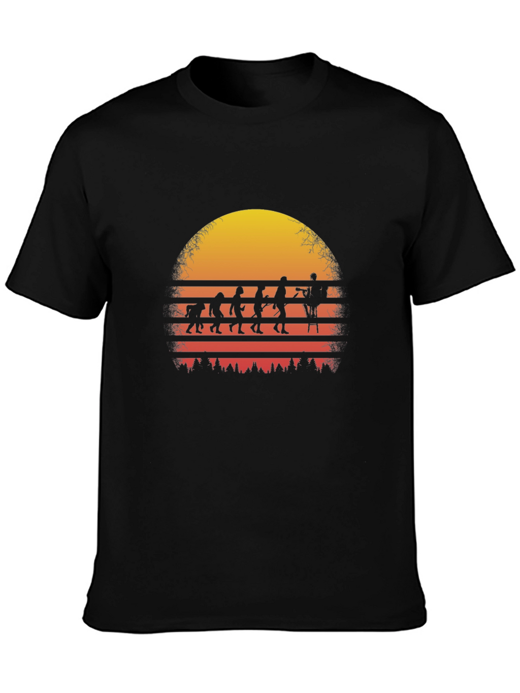 Evolution of Climbing T-Shirt Sunset Design