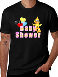 Baby Shower Cartoon Duck Graphic T-Shirt