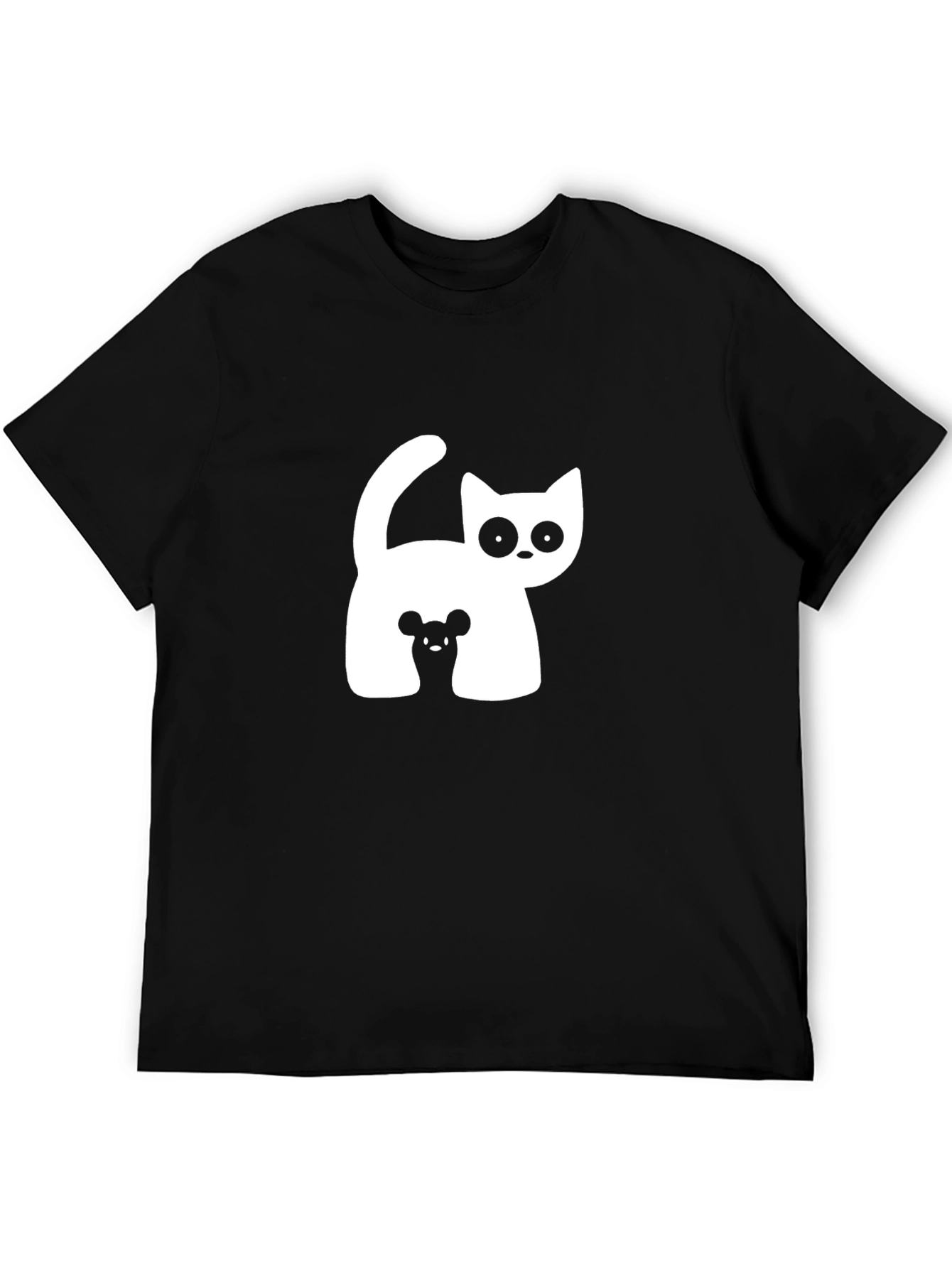 Cat and Mouse Graphic Tee - Black