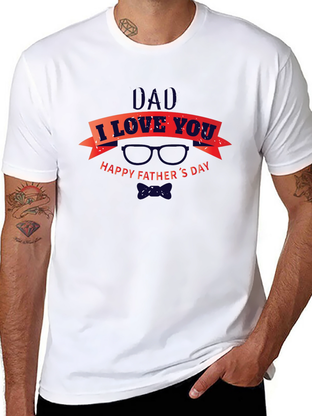 Dad I Love You Happy Fathers Day Black T-Shirt