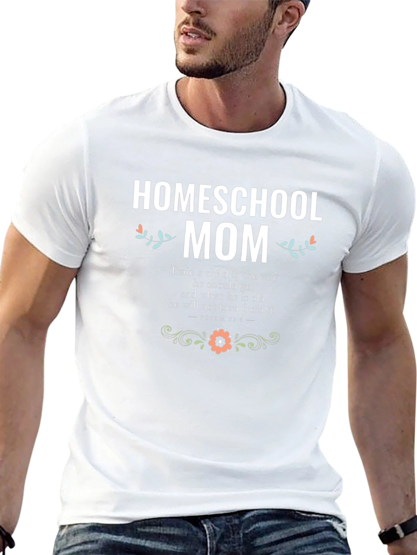 Homeschool Mom T-Shirt - Floral Design