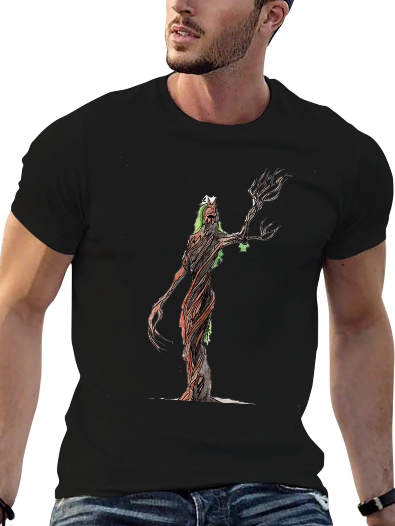 Mystic Tree Creature Black T-Shirt