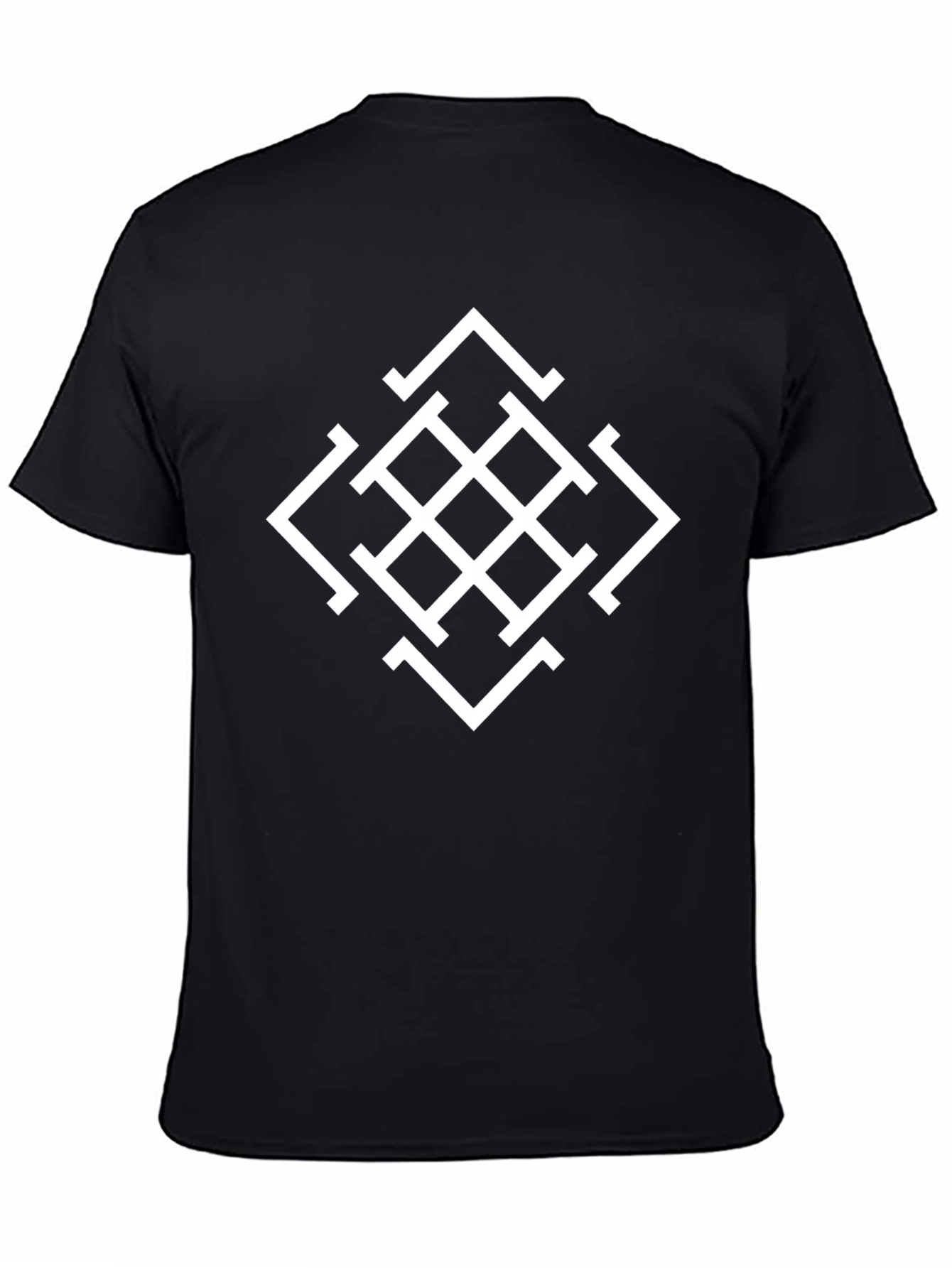 Geometric Pattern Black Tee