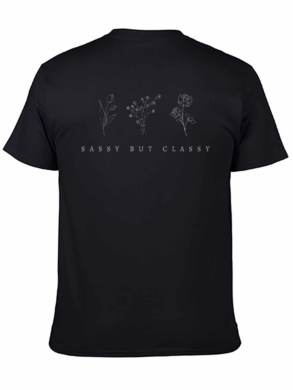 Sassy But Classy Floral Graphic Tee - Black