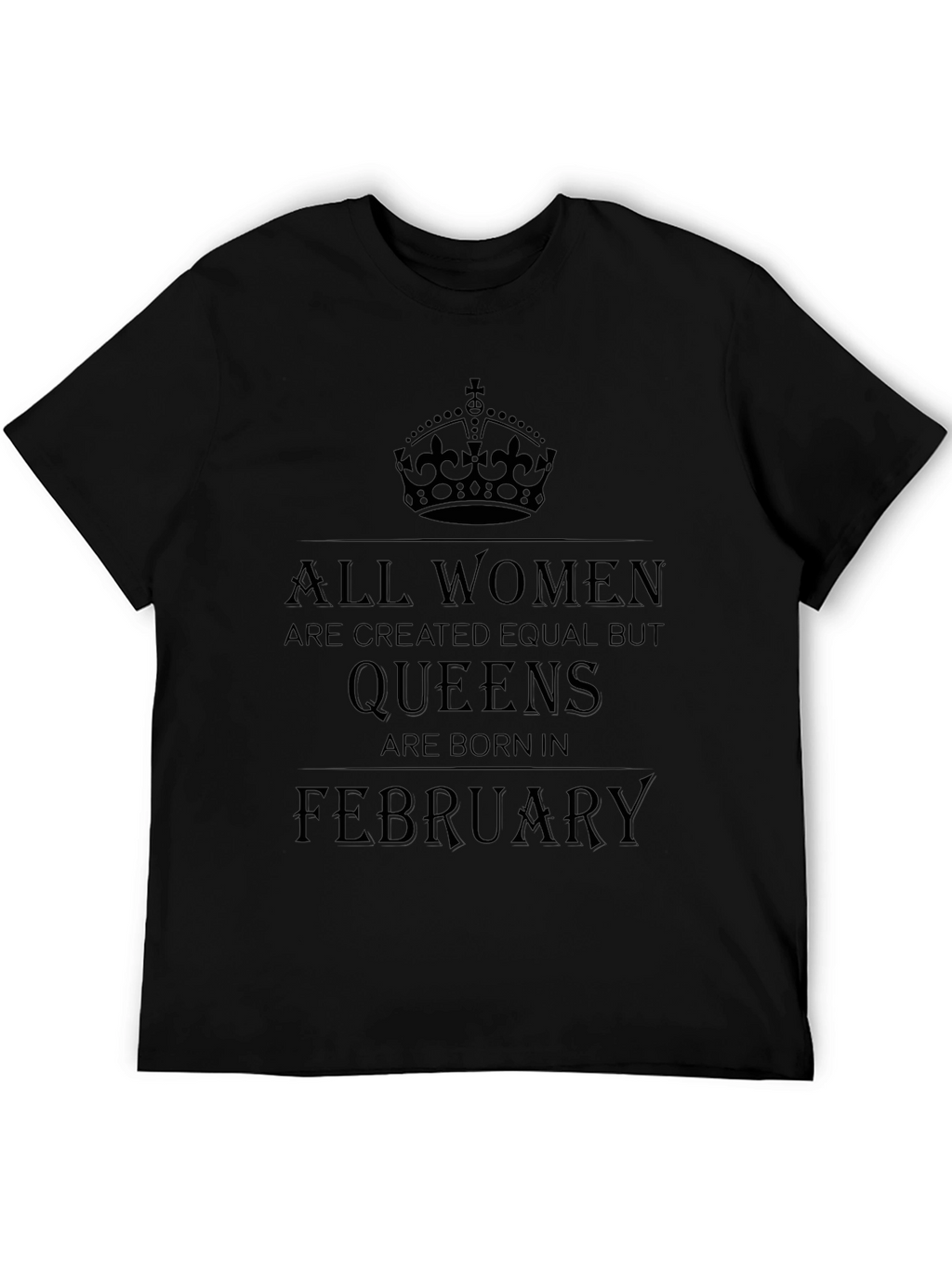 Queens Born in February T-Shirt - Black
