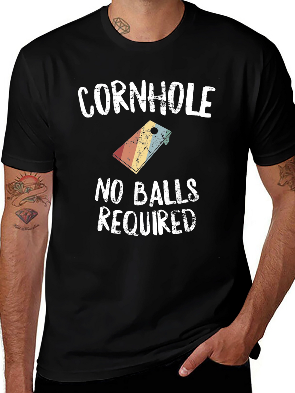 Cornhole No Balls Required Graphic T-Shirt