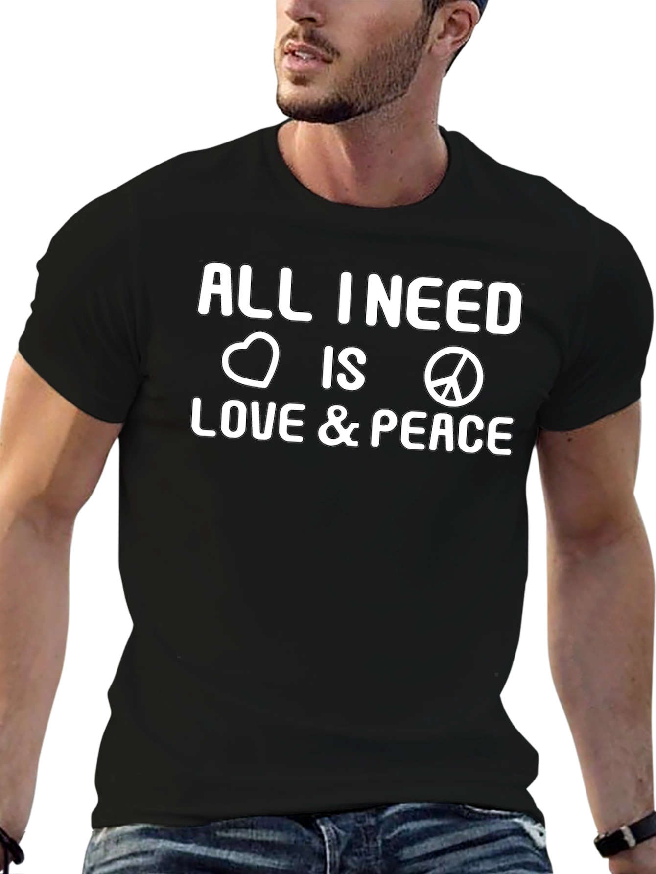 Love and Peace Graphic Tee - Stylish Comfort