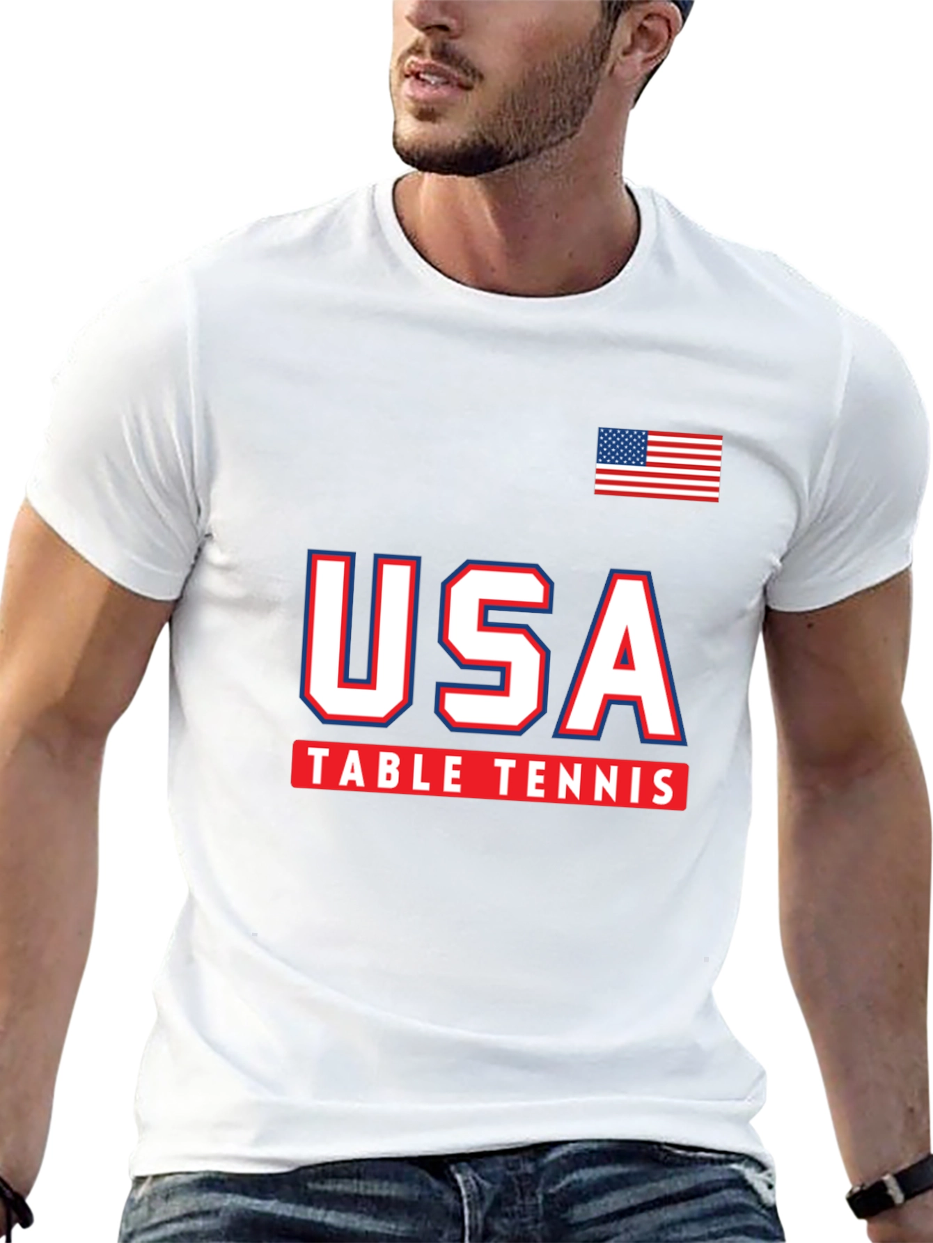 USA Table Tennis T-Shirt - Patriotic Graphic Tee
