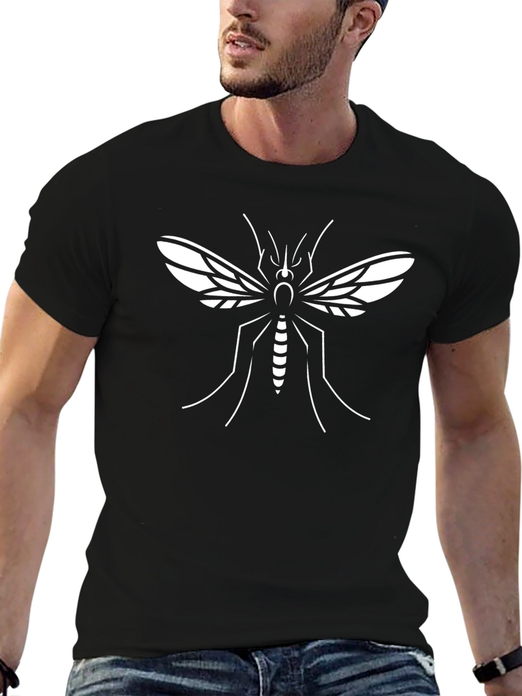 Mosquito Graphic Tee - Black Cotton T-Shirt