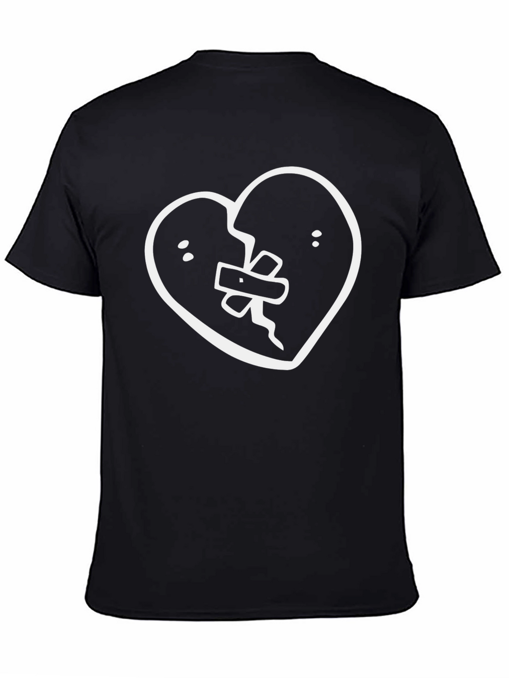 Broken Heart Patch Graphic T-Shirt - Black