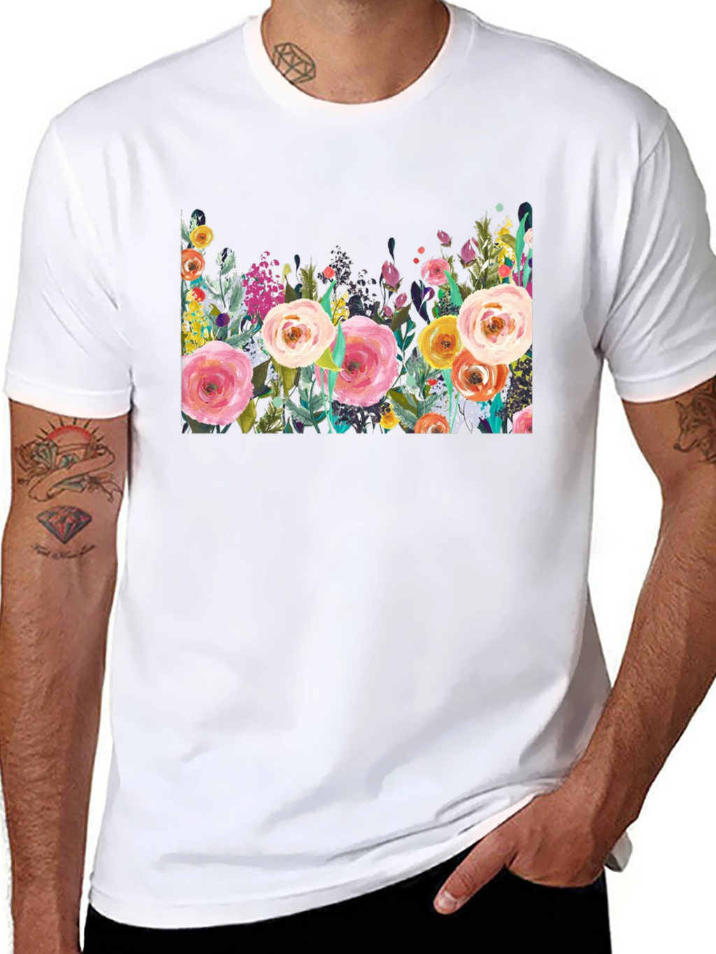 Floral Print Crew Neck T-Shirt