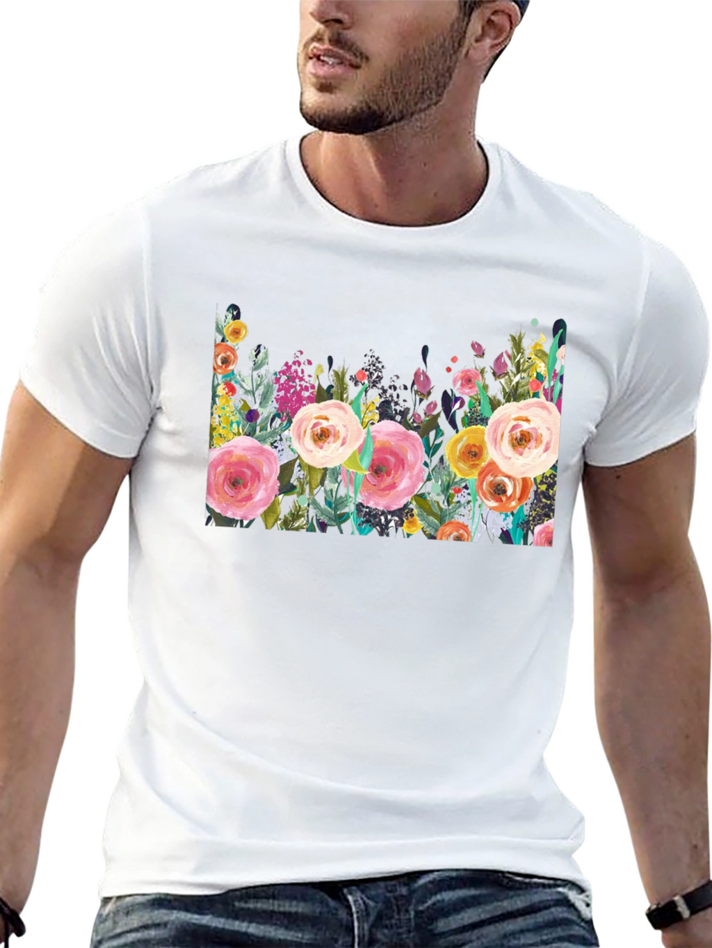 Floral Print Crew Neck T-Shirt