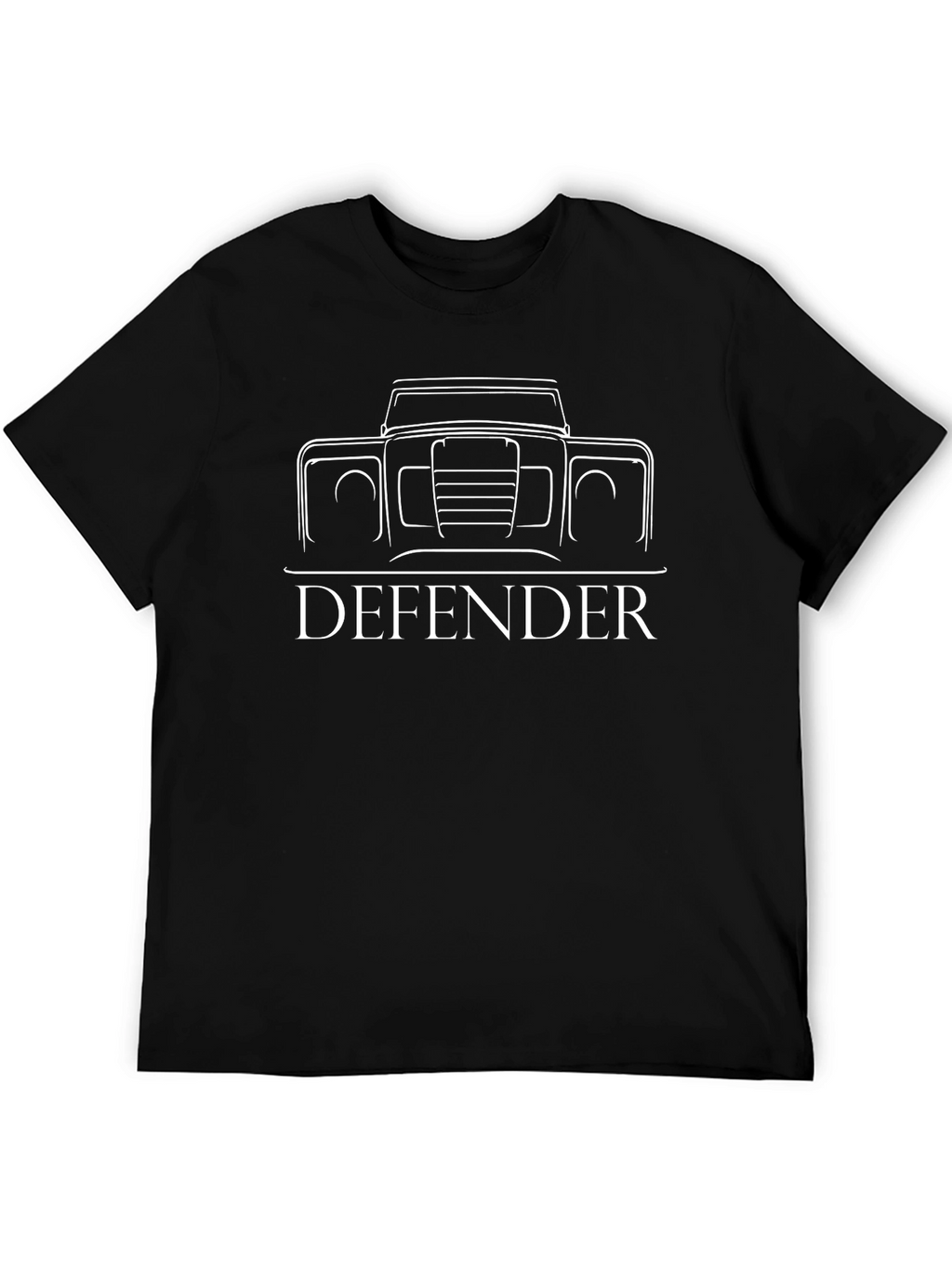 Defender Car Outline Black T-Shirt