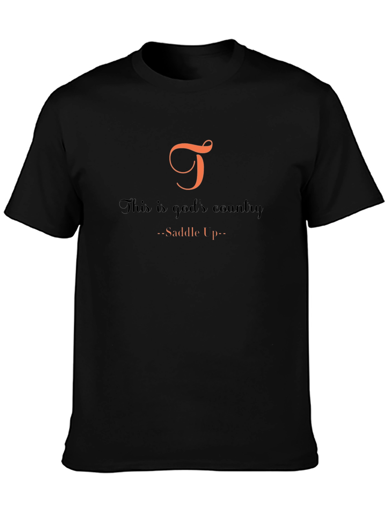 Gods Country Graphic Tee - Saddle Up Black Cotton