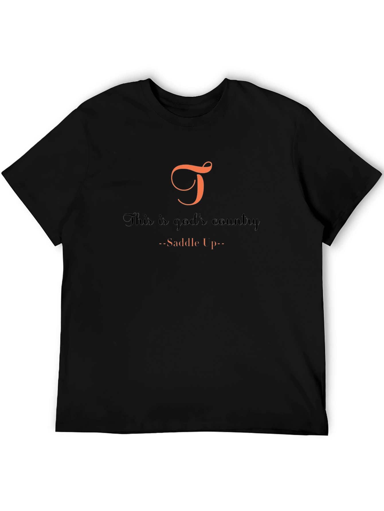 Gods Country Graphic Tee - Saddle Up Black Cotton