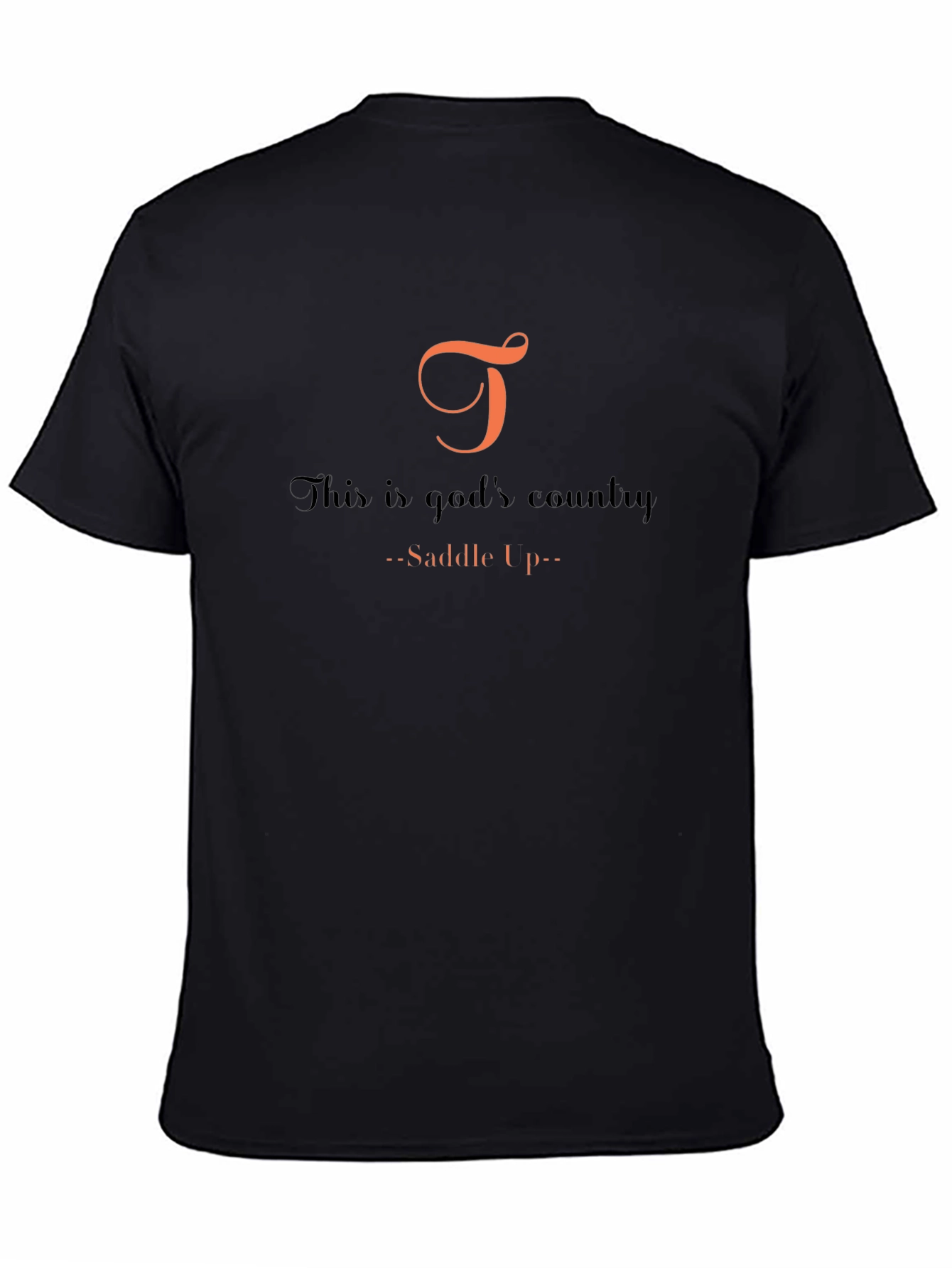 Gods Country Graphic Tee - Saddle Up Black Cotton