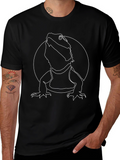 Bearded Dragon Outline Graphic Tee - Black