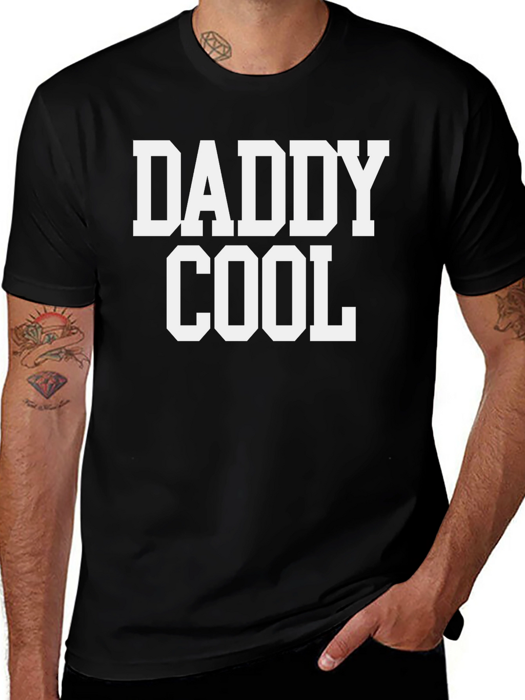 Daddy Cool Graphic Tee - Black Cotton T-Shirt