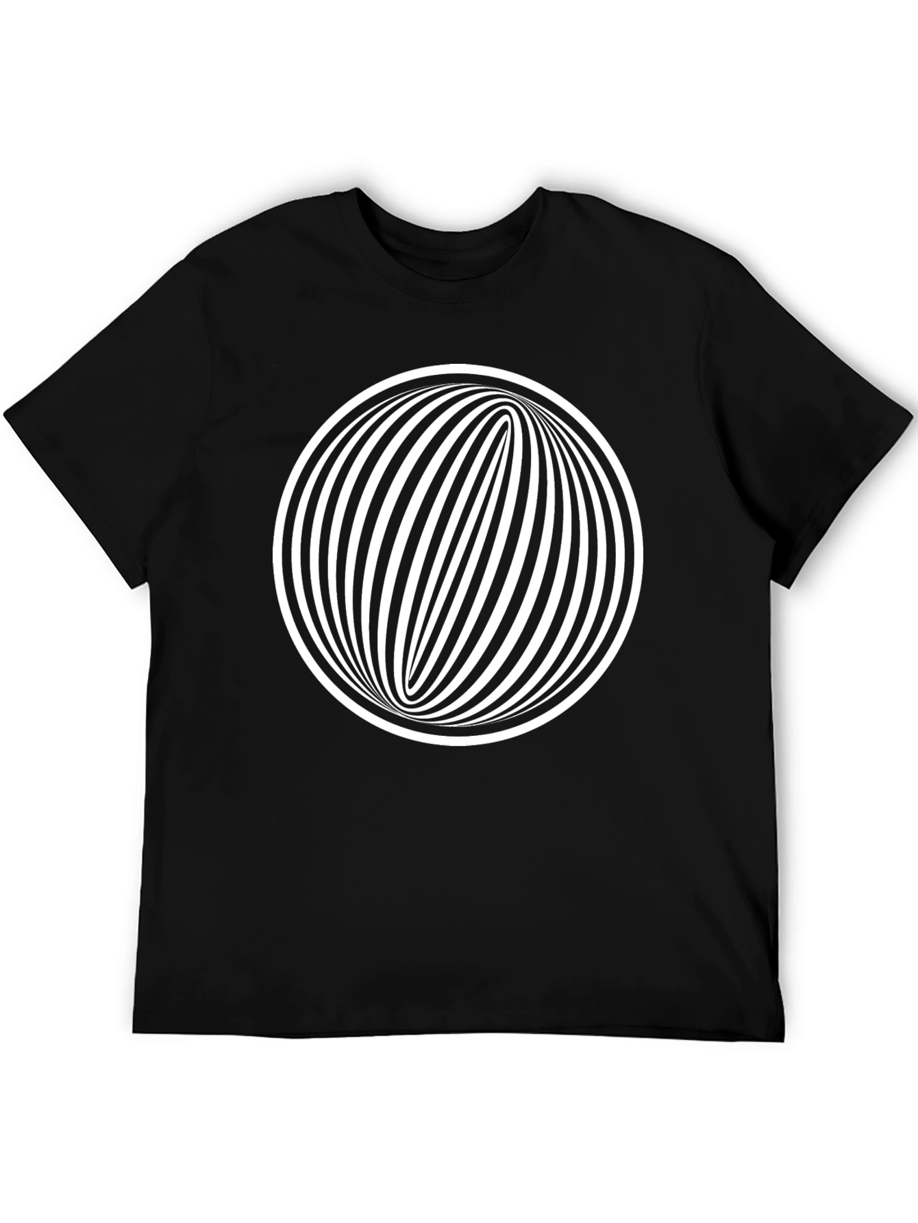 Optical Illusion Graphic Tee - Black Cotton Comfort